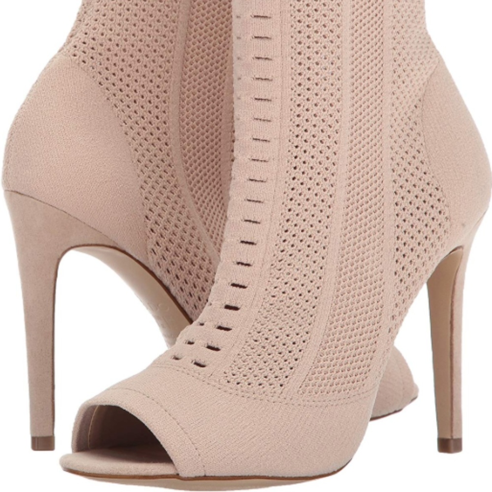 Aldo Keshaa Cable Knit Sock Bootie Heel in Bone - Picture 1 of 8